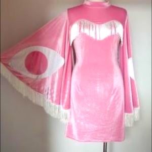 Fashion brand Co. Rare pink moth dress with fringe